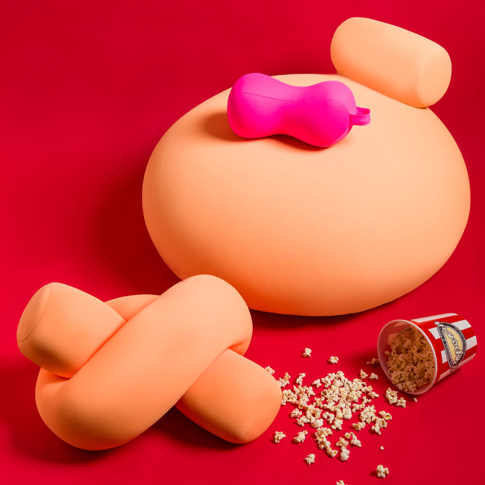 Puff-Oval-Com-Apoio-Com-Capa-Laranja-Neon