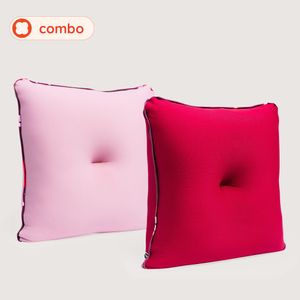 Combo Almofada Decorativa Classic Rosa Quartzo + Vermelho Valentino