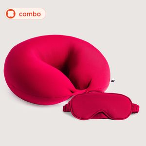 Combo Almofada 2 Em 1 Multifom + Máscara de Dormir Vermelho Valentino