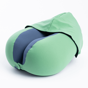 Almofada de Pescoço Flex Com Capuz Bicolor Azul e Verde
