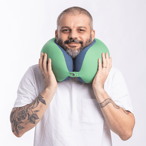 Almofada De Pescoço Flex Bicolor Azul e Verde