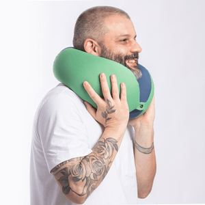Almofada De Pescoço Flex Bicolor Azul e Verde